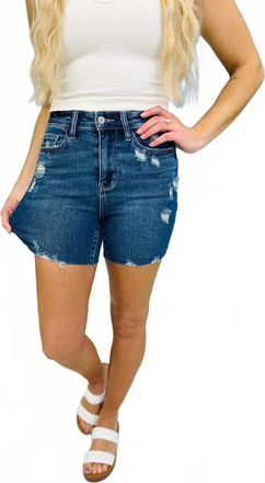 Judy Blue High Waist Super Stretch Shorts In Dark Blue