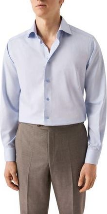 Eton Contemporary Fit Microcheck Cotton Dress Shirt in Medium Pink at Nordstrom Rack, Size 15