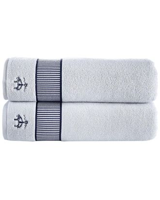 Brooks Brothers Fancy Border 2Pc Bath Sheets