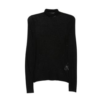 Majestic Filatures Jersey de cuello alto con aplicaci&oacute;n de lentejuelas - Knitwear - Mujer - Negro - M