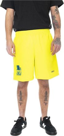 adidas Geborduurde Geweven Short - Heren - Korte sportbroeken - Geel - L - Nylon - Fitness