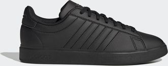 adidas Womens GRAND COURT 2.0 SHOES - Black/White - Size UK 10.5