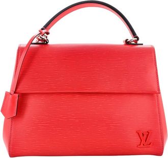 Louis Vuitton Red Epi Leather Cluny Top Handle Bag Mm (Authentic Pre-Loved)