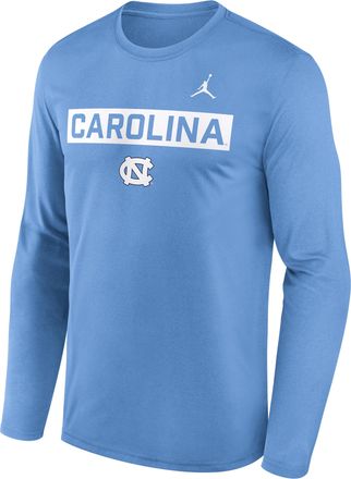 Nike Jordan Mens North Carolina Primetime Legend 2-Hit Jordan Brand Dri-FIT College Long-Sleeve T-Shirt in Blue | NJGT4EYNCN-6TH
