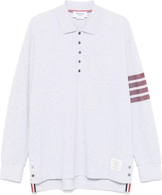 Thom Browne Light Grey Cotton Polo Shirt