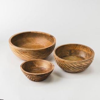 Mela Artisans EarthLines Handcrafted Nested Bowls in Natural at Nordstrom