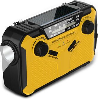 OEM Radio Am Fm - Altavoz 50 Mm - Alimentaci&oacute;n Solar Manual Usb Pilas Aa - Linterna Led Sirena Sos Impermeable - Cargador Usb - 1 Unidad