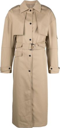 Nanushka Elinor single-breasted trench coat - women - Organic Cotton/Elastane/Polyamide - S - Neutrals