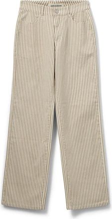 Sofie Schnoor Gestreepte Camel Wijde Pijp Jeans - Dames - Wijde Broeken - Beige - 2XS - Broeken