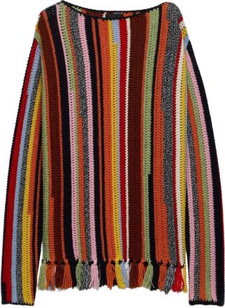 Prada Fringed Boat-neck Sweater