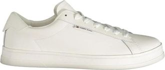 Tommy Hilfiger Witte Sneaker met Logo - Heren - Sneakers - Wit - 44 EU - Leer - Schoenen