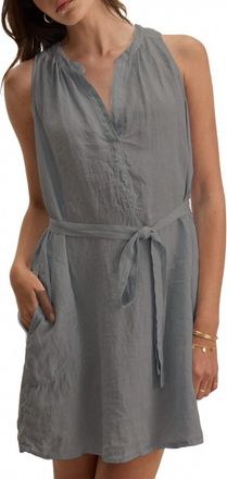 Velvet Adriana Woven Linen Dress In Graphite