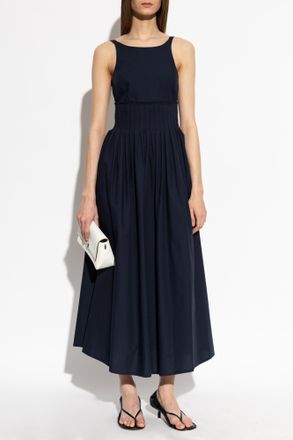 Emporio Armani Sleeveless Dress, Womens, Navy Blue