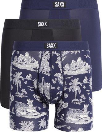 Saxx Assorted 3-Pack Vibe Xtra Super Soft Boxer Briefs in Astro Surf/mrtme/blk at Nordstrom, Size Xx-Large