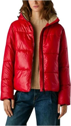 Pepe Jeans London Korte Sussy Jas- Trendy en veelzijdig - Dames - Winterjassen - Rood - S - Jassen