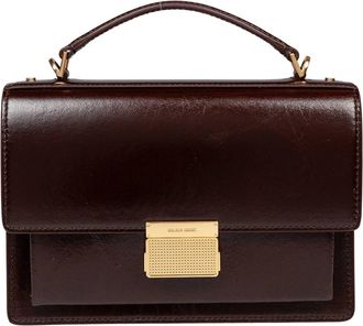 Golden Goose Venezia Leather Handbag Dark Brown Color