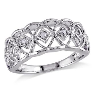 Amour 1/10 CT TW Diamond Openwork Ring In Sterling Silver