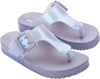 Melissa Cozy Platform Flip Flop in Grey/Pearl Blue at Nordstrom, Size 10