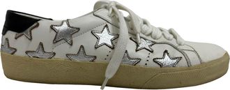 Saint Laurent Pre-owned Womens SL/06 Star Low-Top Sneakers in White Calf Leather - Ecru - Size EU 36