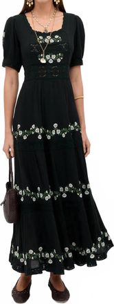 Rixo Phillipa Lilia Embroidery Dress In Black
