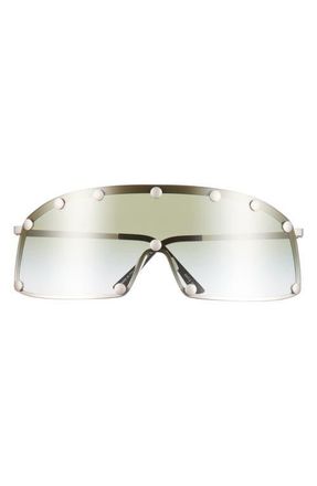 Rick Owens Shield Sunglasses in Silver Temple/Bosco Lens at Nordstrom