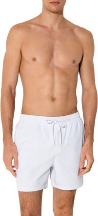 Reiss Cliff Water Resistant Swim Trunks in White at Nordstrom, Size Xx-Large