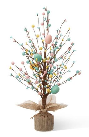 Glitzhome 18H Easter Egg Table Tree Decor in Blue at Nordstrom, Size Medium