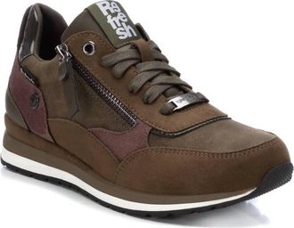 Xti Womens Lace-Up Sneakers In Dark Brown