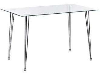 Beliani Mesa de comedor de vidrio templado 4 personas l120