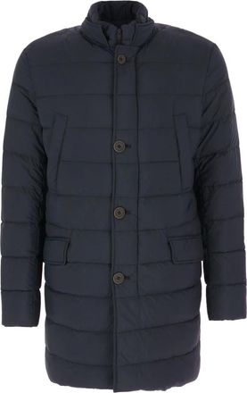 Herno Piumino Jacket - Heren - Gewatteerde jassen - Blauw - L - Leer - Jassen