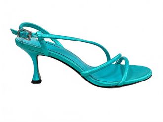 Lola Cruz Womens Blaire Open Toe Heel In Teal