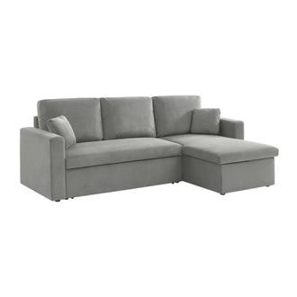 Sweeek Sof&aacute; cama de pana de 3 plazas, gris claro