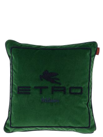 Etro Home Spunga Logo Cushion Cushions Green
