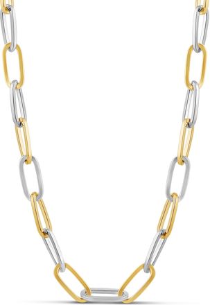 SHYMI Two-Tone 7mm Oval Paperclip Necklace