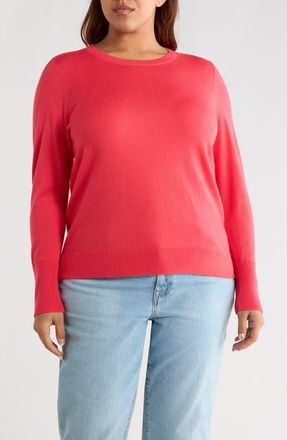Caslon Crewneck Sweater in Red Geranium at Nordstrom Rack, Size 3X