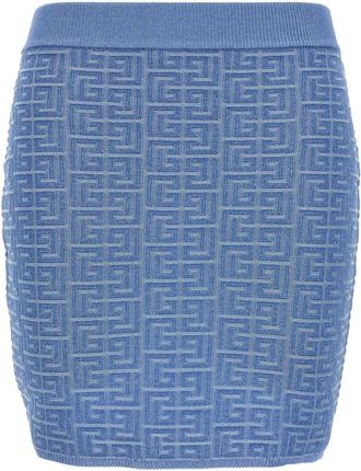 Balmain Light Blue PB mini skirt