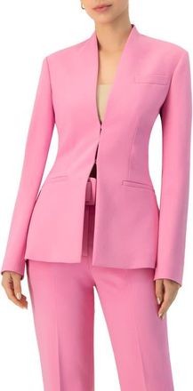 Ivonne Collarless Straight Blazer in Pink at Nordstrom, Size 14