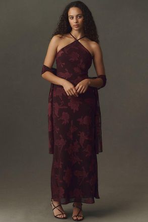 Hutch Burnout Scarf Slip Dress