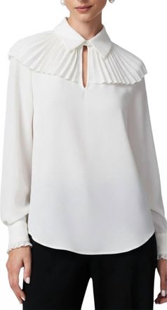 Trina Turk Windmill Pleated Top In White