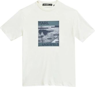Karl Lagerfeld Karl Pixel Face T-shirt - Heren - T-shirts - Wit - XL - Katoen - Tops
