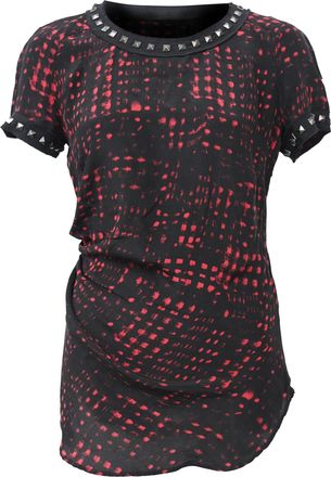 Isabel Marant Printed Studded Blouse in Black Silk