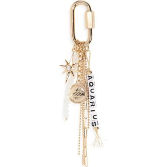 Chelsea28 Zodiac Bead Bag Charm in Aquarius- White Multi- Gold at Nordstrom