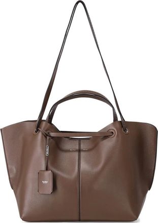 Max Mara Tassen, Dames, Bruin, ONE Size, Leer, Leren Tote Bag