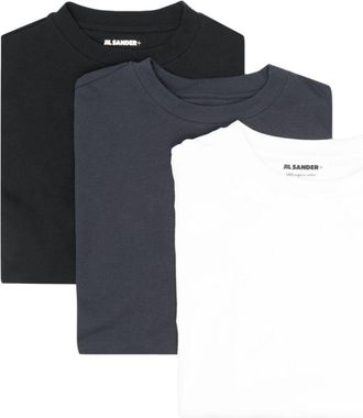 Jil Sander logo-patch organic-cotton T-shirt (pack of three) - men - Organic Cotton - L - White