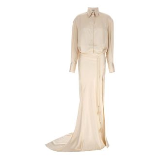 The Attico Dames, Jurken, Wit, Maat: XS Satijn