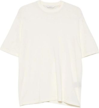 Hev&ograve; Spinazzola Knit T-Shirt - Heren - T-shirts - Beige - S - Wol - Tops