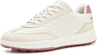 Ecco Street Vibe Waterproof Lace-Up Womens Golf Shoes Limestone/White/Blush : EU 41 (US Womens 10-10.5) B - Medium, Leather