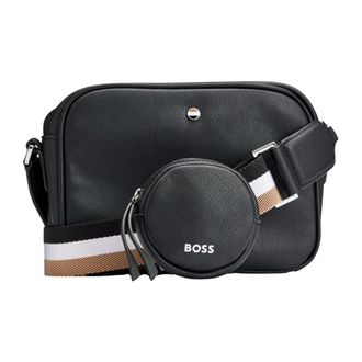HUGO BOSS Tassen, Dames, Zwart, ONE Size, Leer, Grained Faux-Leather Crossbody Bag