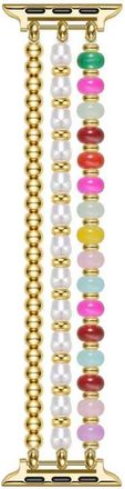 Posh Tech Jasmine Beaded Apple Watch Watchband in Gold at Nordstrom