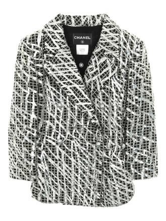 Chanel 1986-1988 tweed jacket - women - Cotton/Polyamide/Wool/Silk - 38 - Black